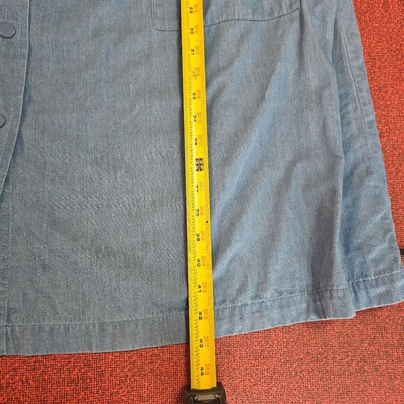 Go Softly Chambray Ladybug Embroidered Patio Dress 2X Snap Front Boho Relaxed - Picture 8 of 11